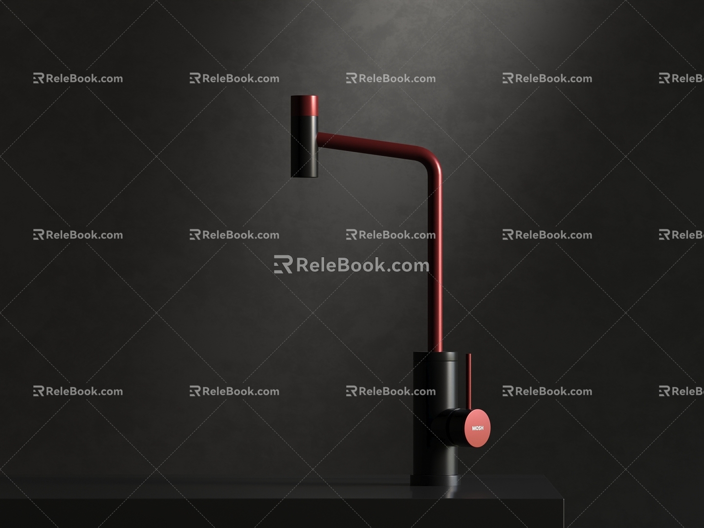 Hot and cold faucet kitchen hardware 3d model