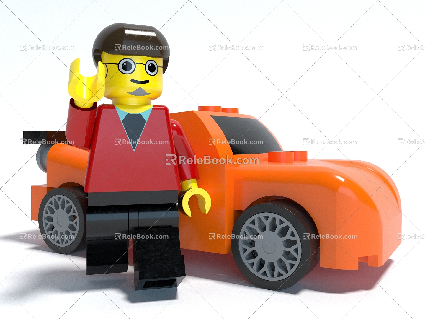 Style Lego toy building blocks decorative ornaments toy car doll 3d model