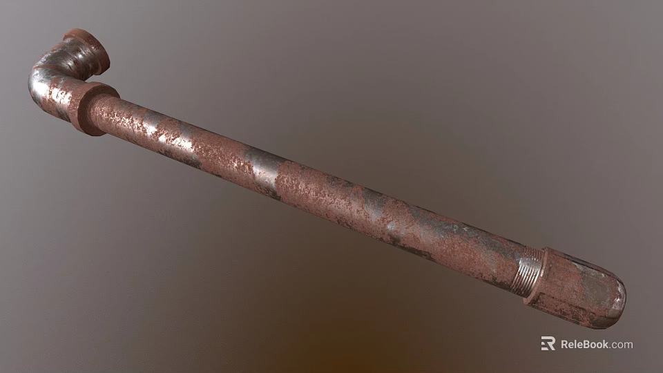 Rusty Metal Weapon Club Like Design With Textured Surface And Antique Appearance 3d model 
