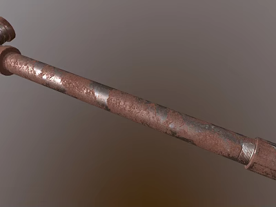 Rusty Metal Weapon Club Like Design With Textured Surface And Antique Appearance 3d model