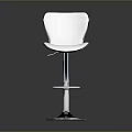Modern White Bar Stool With Geometric Pattern Backrest Sturdy Metal Base And Adjustable Height Feature 3d model