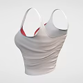 Stylish Modern Women's White Crop Tank Top With Red Accent Design