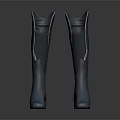 Stylish Tall Boots With Shiny Finish And Block Heels Fashionable Footwear Design