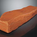 Natural Orange Stone Block With Textured Surface And Solid Natural Structure 3d model
