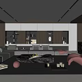 Modern Living Room Interior Design With L shaped Sofa Built in Bookshelves And Fireplace