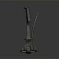 Ancient Bronze Daily Living Tool With Curved Handle Blade And Spike