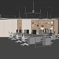 Modern office desk and chair 3d model