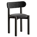 Modern Single Chair With Wooden Frame Light Fabric Seat And Curved Backrest Design