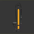 Floor Bike Pump With Yellow And Black Design Pressure Gauge Base