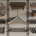 Chinese-style Eaves Eaves Tile Building Roof Door Head 3d model