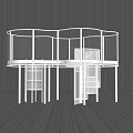 White Indoor Playground Equipment With Spiral Stairs Multi level Platforms And Guardrails