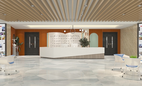 Modern Hall Reception Front Office Foyer 3d model