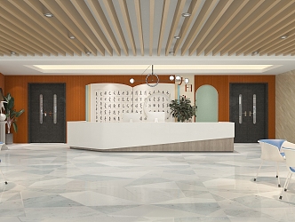 Modern Hall Reception Front Office Foyer 3d model