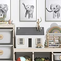 Modern Entryway Cabinet and Side Cabinet with Storage Bins and Wooden Shelf
