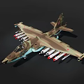Camouflage Fighter Jet With Number 27 And Missiles