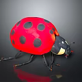 Adorable Red Black Spotted Ladybug Decorative Figure With Shiny Body For Household Decoration