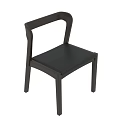 Modern Dark Wooden Stool With Leather Seat And Sturdy Legs For Dining Room Use