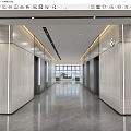 Modern elevator hall aisle rest area 3d model