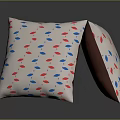 Decorative White Pillows With Red And Blue Leaf Patterns For Home Furniture