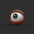 Realistic 3D Eye Model With White Sclera Black Pupil And Red Eyelid On Dark Background