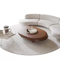 Modern Sofa Coffee Table Combination Coffee Table Leisure Chair Curved Sofa 3d model
