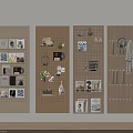 Minimalist Modern Wall Hangings On Wooden Pegboards With Photos Plants Hat Keys And Books