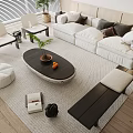 Modern sofa coffee table combination 3d model