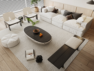 Modern sofa coffee table combination 3d model