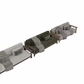 Minimalist Two Seater Sofa With Wooden Armrests Beige Cushions And Gray Throw Blankets