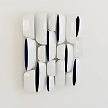 Modern Abstract Wall Decor With White Irregular Shapes And Dark Inner Accents