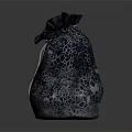 Two Black Patterned Fabric Drawstring Storage Bags For Daily Household Use