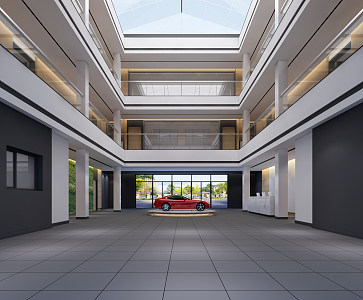 Modern Hall Office Building Hall 3d model