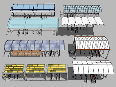 Modern Car Shed Bicycle Shed 3d model Modern Car Shed Bicycle Shed 3d model