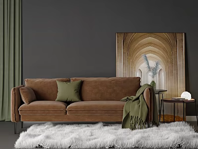 modern double sofa sofa 3d model