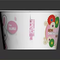 Cute White Paper Cup With Cartoon Rabbit And Colorful Flower Decorations