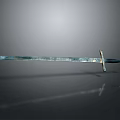 Ancient Metal Weapon Sword With Shiny Blade And Ornate Hilt On Gray Background