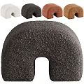 U Shaped Soft Fabric Sofa Stool with Multiple Colors for Home Decor 3d model
