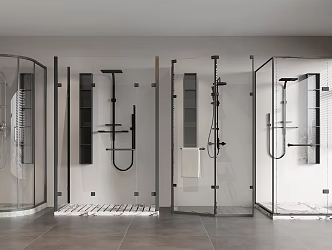 modern shower room shower partition 3d model