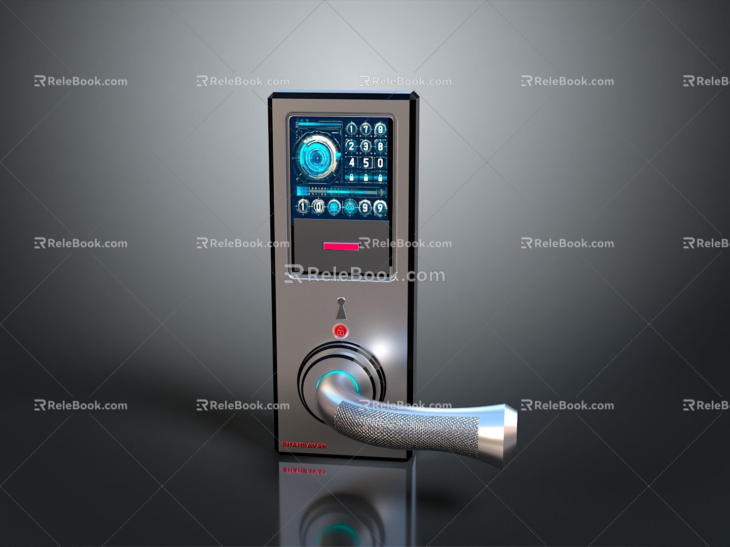 Smart card door lock smart lock smart door lock digital lock digital door lock security door lock password lock 3d model