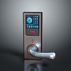 Smart card door lock smart lock smart door lock digital lock digital door lock security door lock password lock 3d model