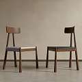 Simple Modern Wooden Dining Chairs With Brown Backrest And Sturdy Legs