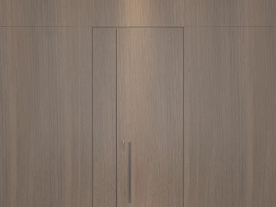 Modern Wooden Hinged Door with Sleek Wood Grain in Interior Wall Design 3d model