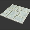 Square Light Gray Floor Tiles Featuring Cracked Design And Interlocking Layout
