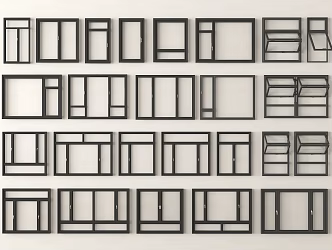 modern window casement window floor-to-ceiling window balcony window folding window 3d model