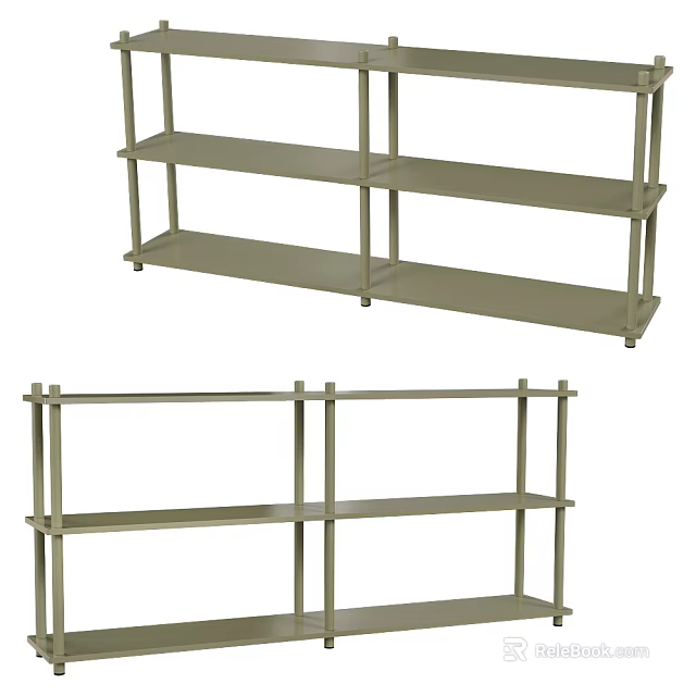 Practical Multi Tier Storage Shelving Unit with Open Design for Home Organization and Space Saving 3d model 