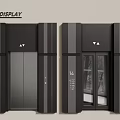Modern Elevator Display Design Featuring Black Metal Panels Glass Doors And Number 14
