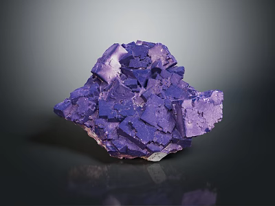 Purple Crystal Decoration Ornament With Natural Glossy Surface Display On Dark Background 3d model