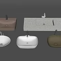 Modern wash basin simple fashion basin combination 3d model