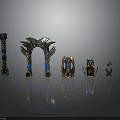 Ornate Metal Decorative Artifacts With Blue Accents And Gemstone Details In Various Designs