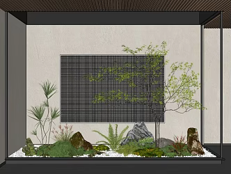 Courtyard Landscape Sinking Courtyard Patio Courtyard Landscape Landscaping Plant Landscape Shrub Green Plant Pile Outdoor Chair 3d model